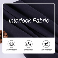 Tissu Interlock Teint en Trame, Poids Moyen, 220g, 59 pouces, 93% Polyester, 7% Spandex, Résistant à l'Abrasion, Torsion du Fil, Extensible