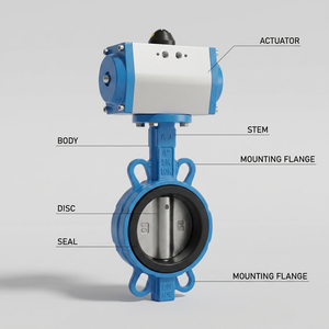 Vanne pneumatique D671X en fonte avec joint EPDM et disque en acier inoxydable, actionnée par air comprimé - Product Image 1