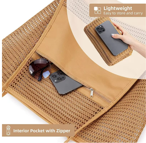 Bolsa de Mano Grande de Malla para <span class=keywords><strong>Playa</strong></span>, Casual, para Libros, Comestibles, para Mujer, Plegable, para <span class=keywords><strong>Playa</strong></span>, Picnic, <span class=keywords><strong>Vacaciones</strong></span>, 2026 - Product Image 6