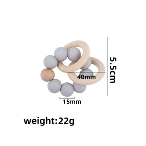 Sucette <span class=keywords><strong>pour</strong></span> bébé 100% silicone de qualité alimentaire avec chaîne anti-chute sans BPA, dotée d'un trou en bois de hêtre et d'un clip métallique - Product Image 3