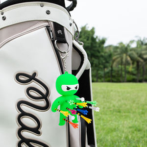 Support de tees de golf Ninja Premium 13 trous en silicone mignon, direct usine, accessoire de golf - Product Image 5