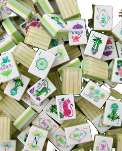 Tuiles de <span class=keywords><strong>Mahjong</strong></span> américaines personnalisées pour 4 joueurs, vert clair, en acrylique, Mahjongg américain - Product Image 1