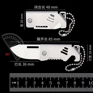 Coltellino Tascabile Multifunzione <span class=keywords><strong>in</strong></span> Acciaio Inox, Lama Pieghevole, EDC per Campeggio, Frutta, Piccolo Coltello di Sopravvivenza con Portachiavi - Product Image 3