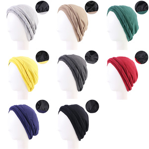 Vente en gros d'accessoires pour cheveux avec logo personnalisé bandeau en coton doublé <span class=keywords><strong>satin</strong></span>, tresse <span class=keywords><strong>durag</strong></span>, turban halo pour femmes et hommes - Product Image 2