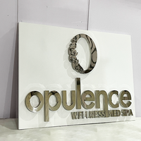 Letras de canal personalizadas de fábrica, señalización plateada, tienda de negocios, letreros con logotipo de marca de empresa con retroiluminación Led