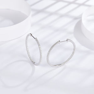 ต่างหูเงินสเตอร์ลิงทรงกลมประดับมอยส์ซาไนต์คุณภาพสูง - Product Image 5