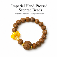 Bracelet de perles d'encens en forme de citrouille de 10 mm, avec tube de 14 mm, formule Angong, en Jade Jinsi et Agate Jaune, parfum naturel, OEM, marque privée, bien-être
