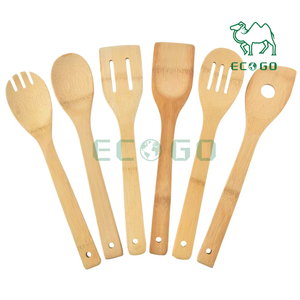 Juego de utensilios de cocina de bambú de Venta caliente de fábrica personalizada, juego de 6 piezas para uso en cocina - Product Image 1
