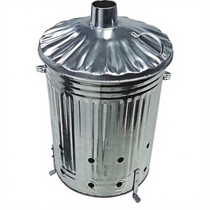 Heavy Duty Galvanized Steel Garden Waste Incinerator Bin with Lid, Outdoor <b>Leaf</b> Burner, Metal Trash Burner Can for Garden Debris - Product Image 1
