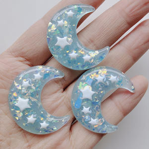 Breloques en résine, étoiles, <span class=keywords><strong>lune</strong></span> scintillantes, dessins animés, 50 pièces, pour téléphone portable, matériel de bricolage - Product Image 4