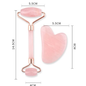 High Quality Rose Quartz <b>Jade</b> <b>Roller</b> Gua Sha Set with Box - Product Image 1
