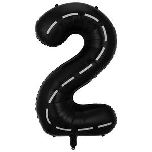 40 pulgadas negro con líneas blancas número globos coche de carreras tema número globo para niño niña decoración de fiesta de cumpleaños - Product Image 4