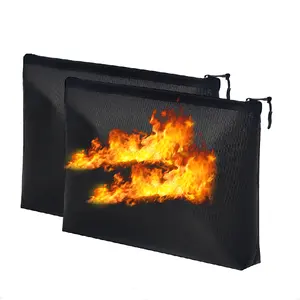 Large Capacity Fireproof Bag A4 High Temperature Resistant Storage Document Bag Flat Jewelry Cash Security Bag
