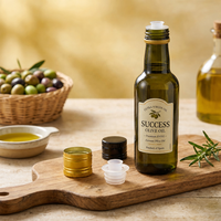 Bouchon à vis en aluminium 31,5x23mm avec bec verseur, fermeture de bouteille d'huile d'olive noire, verte, dorée, taille standard, couvercle métallique couleur personnalisée