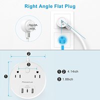 Regleta de Enchufes 5 en 1 con 2 Tomas de Corriente y 2 Puertos USB (PD 45W/USB C) para Teléfono Móvil y Cámara - Certificación ETL/FCC con 2 Años de Garantía