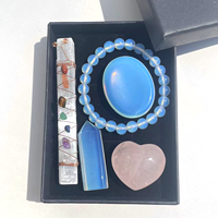 Bracelet en cristal naturel Jingfa en gros, améthyste, quartz rose, avec boîte cadeau en forme de cœur pour offrir