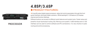 Chuyên nghiệp thiết bị ngoại vi sản phẩm 4.8sp 4 đầu vào 8 đầu ra kỹ thuật số xử lý âm thanh với đèn nền màu trắng <span class=keywords><strong>2</strong></span>*20 tính năng LCD hiển thị - Product Image 3
