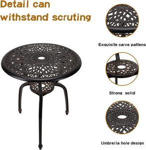 Juego de Muebles de Patio Portátiles de Aluminio Fundido de 3 Piezas, Modernos, para Jardín, Venta al Por Mayor - Product Image 4