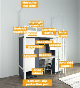 <span class=keywords><strong>Lit</strong></span> <span class=keywords><strong>superposé</strong></span> <span class=keywords><strong>en</strong></span> fer forgé Bilido pour dortoir scolaire, appartement, meubles <span class=keywords><strong>en</strong></span> acier et bois combinés <span class=keywords><strong>avec</strong></span> armoire et <span class=keywords><strong>bureau</strong></span> - Product Image 6