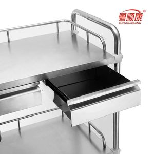 Yue Shunkang Stainless Steel Medical <b>Cart</b> Three Layer <b>Tool</b> Trolley With Drawers Hospital Use - Product Image 5
