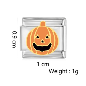 <span class=keywords><strong>LAMOON</strong></span> Breloques italiennes simples et délicates pour la fabrication de bracelets, motifs Halloween : Hibou noir, Étoile, Lune, Chauve-souris, Fantôme, en acier inoxydable, DIY - Product Image 5