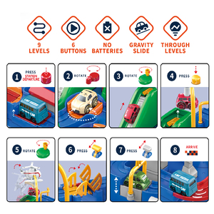 Jeu éducatif pour enfants Piste de stationnement Jeu d'accident de voiture Jouets Aventure de course automobile avec 4 mini voitures - Product Image 4