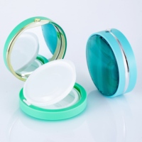 A025-2 Boîte compacte en plastique pour maquillage, emballage cosmétique, boîte compacte avec couvercle magnétique, couleur nude, prix de gros