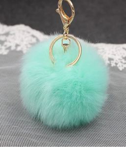 En gros, Pompon porte-clés en fausse fourrure de lapin Rex, 8 cm, en peluche moelleuse, pour sacs à main, sacs et pendentifs pour femmes, et loisirs créatifs - Product Image 3