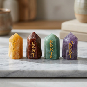 Cristal de Feng Shui de Forma Libre con Grabado de Tema de Amor y Puntos de Sanación con Direcciones del Sur, Suroeste, Noreste y Noreste para Decoración del Hogar - Product Image 5