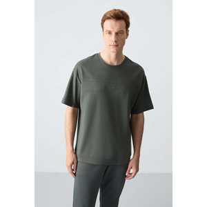 Conjunto Deportivo de Algodón Color Caqui para Hombre, Corte Holgado, Informal, Transpirable, Estilo Básico para Adultos - Product Image 4