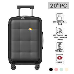 Valise à roulettes rigide durable de 20 pouces avec conception antivol, imperméable, légère, multifonctionnelle, port de charge USB - Product Image 2