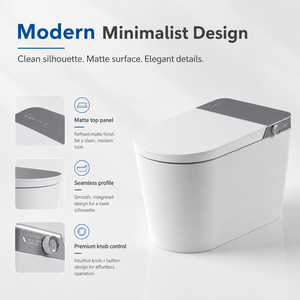 WC intelligent certifié CUPC ETL <span class=keywords><strong>avec</strong></span> écran HD, chauffage instantané, double réglage utilisateur, lumière nocturne automatique et mousse électronique - Product Image 5
