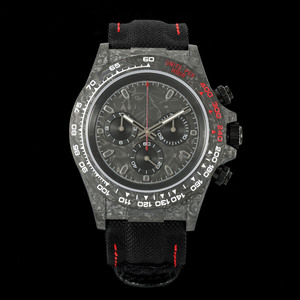 Reloj de Pulsera Cronógrafo Steadfast 4130 de Acero Forjado <span class=keywords><strong>con</strong></span> Esfera Redonda y Agujas Rojas, Estilo RO, para Hombre, Modelo Midnight Circuit - Product Image 1