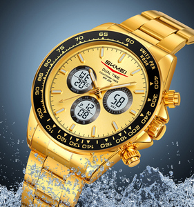 SKMEI 2505 bracelet en acier inoxydable montres pour hommes multi-fonctionnel Date luxe étanche montre de sport pour hommes Reloj montre numérique - Product Image 1