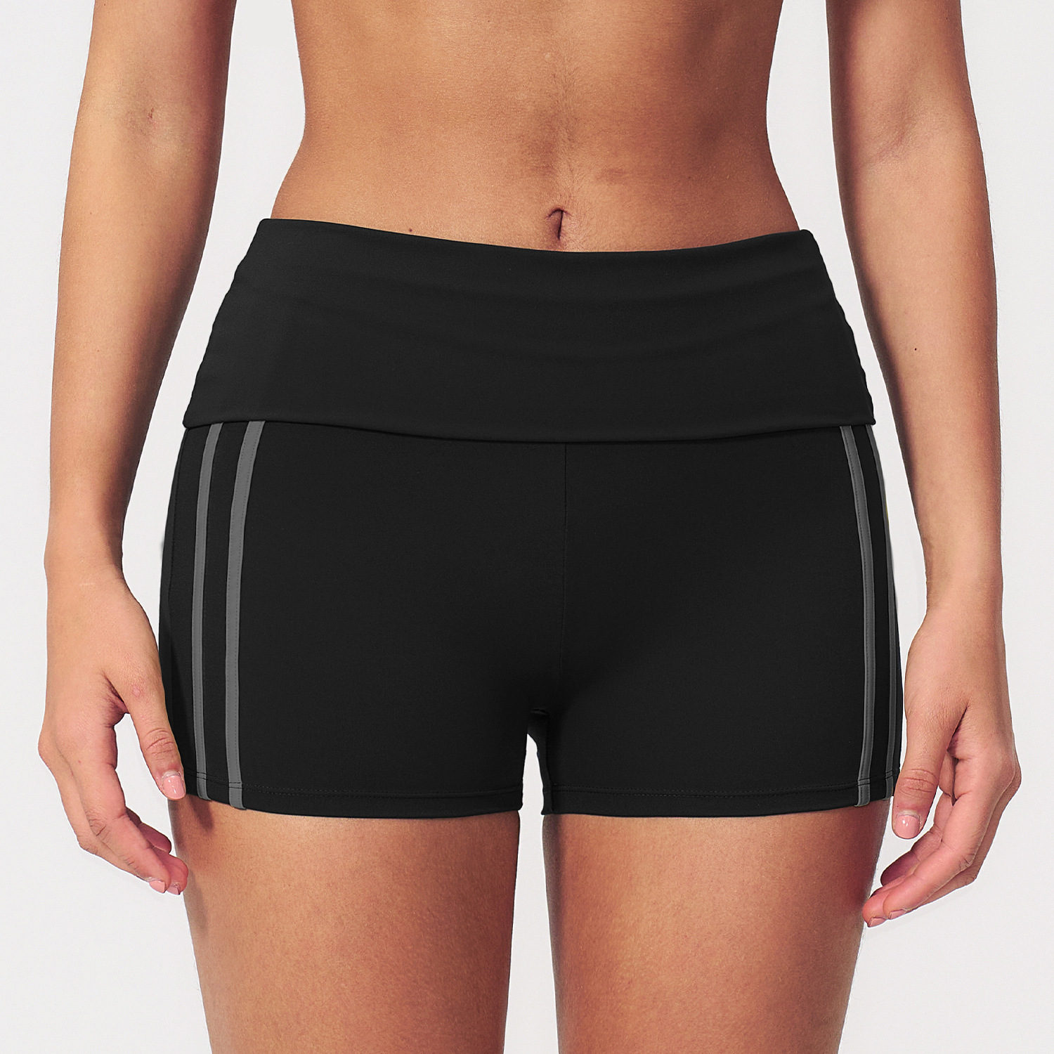 High-Waist Activewear Shorts (3588): fabric, pocket and construction detail