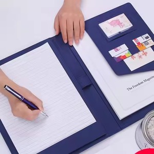 Tùy chỉnh danh mục đầu tư tập tin thư mục chủ thẻ da A4 kinh doanh túi tài liệu với chủ bút - Product Image 3