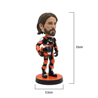 Bobblehead de motocycliste en résine, statue de poupée 3D hochant la tête pour cadeau de motards, décor d'amant de vélo personnalisé pour affichage de bureau à domicile