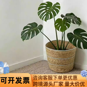 Woven <b>Basket</b> Round Handmade Floor Storage For <b>Small</b> Potted Plants Decorative Plant Pot Cover - Product Image 5