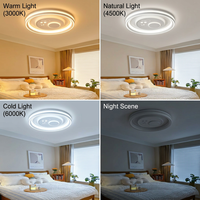 Ventilateur de plafond Zhongshan intégré avec éclairage LED multi-anneaux et moteur silencieux puissant pour une circulation d'air moderne dans le salon