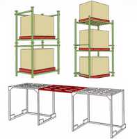 CASE CARTER OEM Warehouse Factory Metal Nestainer Stacking Rack Stacker Pallet Fabric Rack 4 High Stackable Detachable