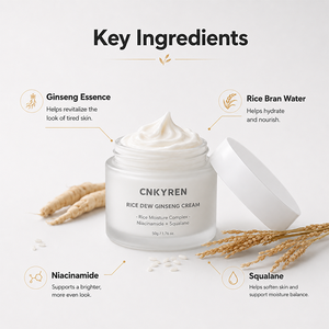 Crème au ginseng Rice Dew, crème hydratante anti-âge pour le visage avec de <span class=keywords><strong>la</strong></span> niacinamide pour les peaux sèches, hydratante et raffermissante pour tous les types de peau - Product Image 2