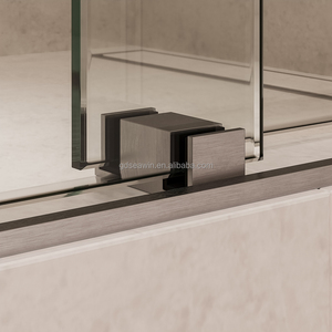 Puerta de Ducha de Vidrio, Doble Corredera, Semi-Frameless, Retráctil, Negro Mate, 56-60 Pulgadas de Ancho x 72 Pulgadas de Alto, Vidrio Templado de 6 mm, Diseño Moderno - Product Image 2