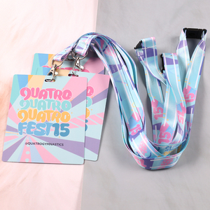 Kostenlose Probe Low MOQ Custom Printed White Polyester Lanyard mit Plastik karten halter für die Verwendung im Büro des Unternehmens - Product Image 3
