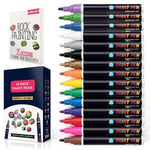 Fournitures artistiques, stylos à peinture à base d'huile, lot de 12, pointe moyenne, permanents, résistants à l'eau, séchage rapide, stylos à peinture à l'huile - Product Image 2