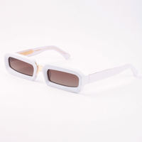 Lunettes de soleil rectangulaires en acétate étroites et uniques, logo personnalisé, protection UV polarisée, 1 pièce minimum pour hommes et femmes