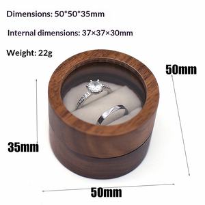 Caja para Anillos <span class=keywords><strong>de</strong></span> Boda, Caja para Diamantes para Propuesta <span class=keywords><strong>de</strong></span> Matrimonio, Caja Redonda Rígida para <span class=keywords><strong>Intercambio</strong></span> <span class=keywords><strong>de</strong></span> Anillos <span class=keywords><strong>de</strong></span> Boda, Caja <span class=keywords><strong>de</strong></span> Almacenamiento y Transporte Grabada, Regalo para Enamorados - Product Image 2