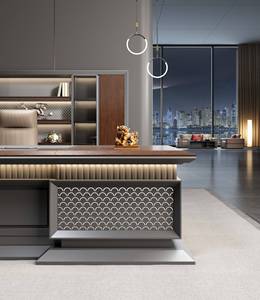 Bureau de direction contemporain de luxe pour PDG ou manager, design convertible en panneaux de bois pour les cadres supérieurs - Product Image 5