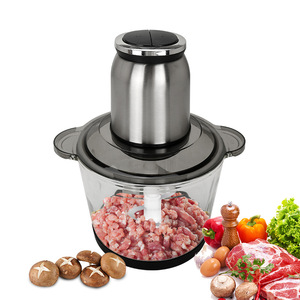 Picadora de carne eléctrica de 1 litro de acero inoxidable, procesador de alimentos multifuncional para carne picada y comida para bebés - Product Image 1