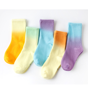OEM Alta Qualidade Logotipo Personalizado Ombre Tubo Meias Gradiente Cor Tie Dye Dip Dye Algodão Crew Pastel Crianças Meias para Meninos Meninas - Product Image 2