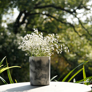 Vaso in <span class=keywords><strong>Cemento</strong></span> con Motivo a Inchiostro Lavato, <span class=keywords><strong>Design</strong></span> Cilindrico Creativo, Decorazione Moderna Minimalista per Interni, Balcone e Soggiorno - Product Image 1